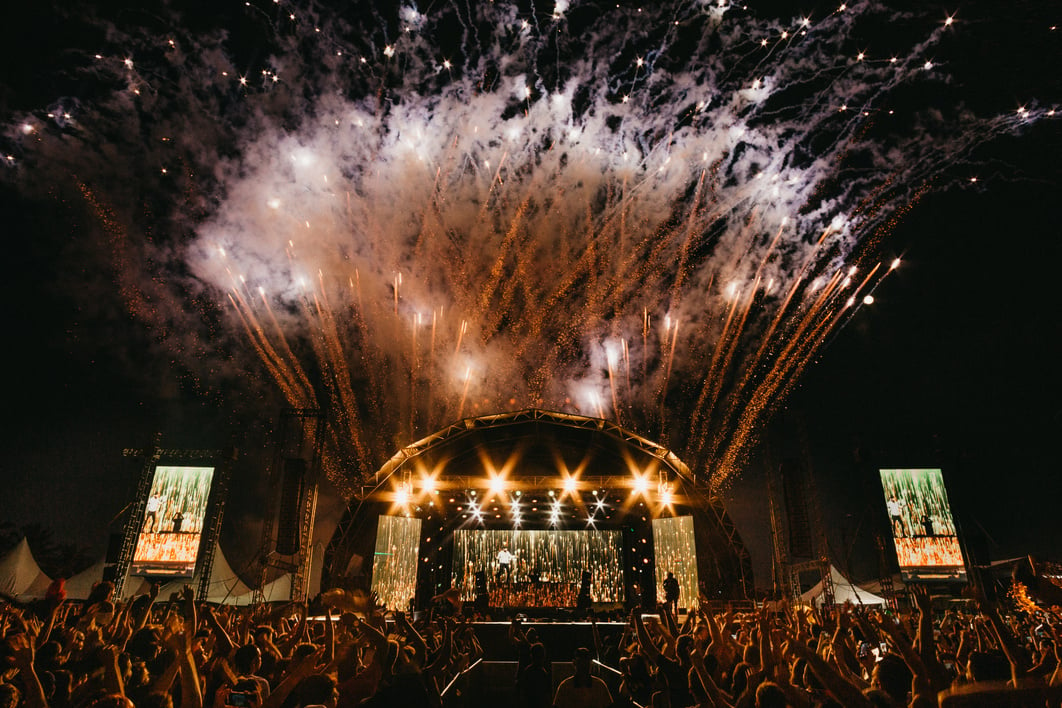 View of A Concert With Fireworks